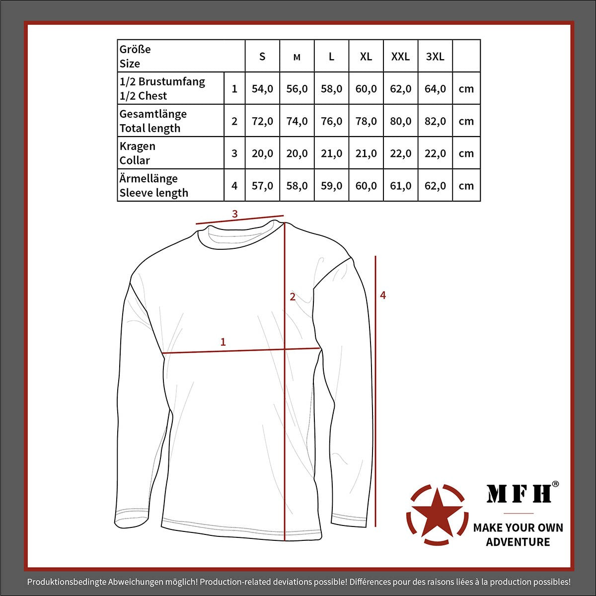 US Shirt langarm mit Ärmeltaschen