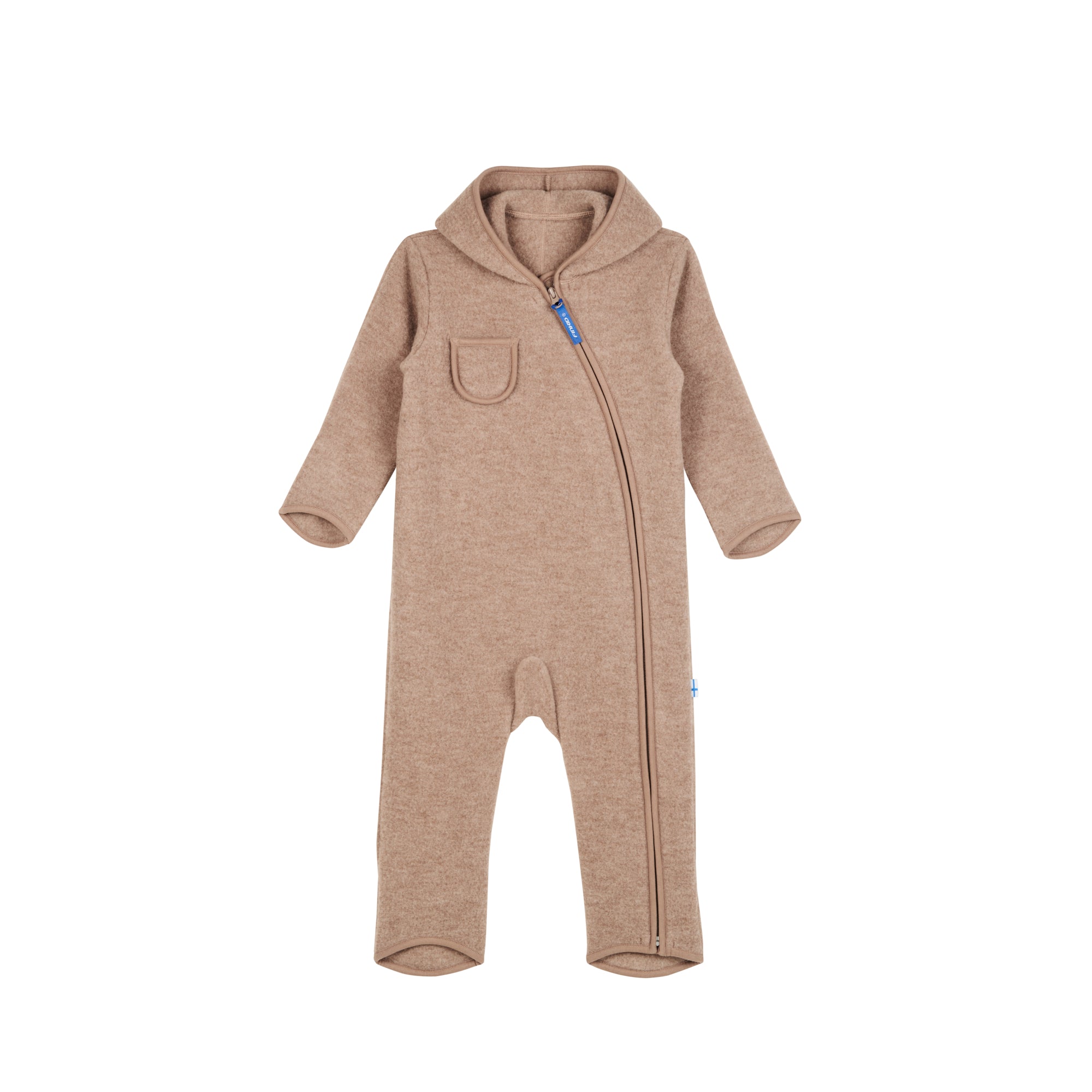 PUKU WOOL Wollfleeceoverall mit Zwergenkapuze
