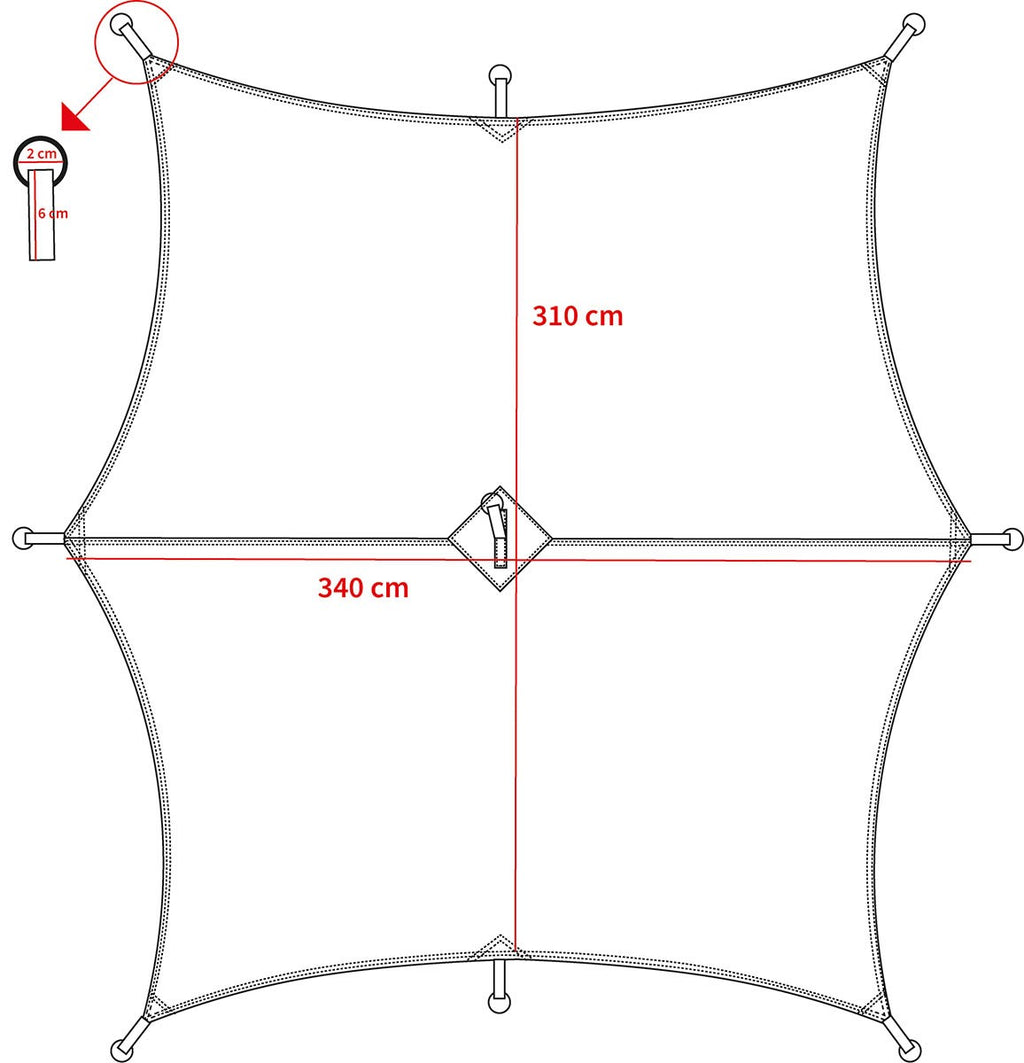 Plane "Hexagon-Tarp" ca. 340 x 310 cm